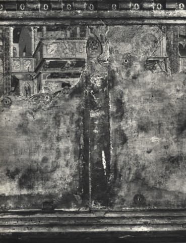 Anonimo — Stefano di Giovanni di Consolo da Cortona (Sassetta) - sec. XV - Pala della Madonna della Neve: Architetture — particolare, predella